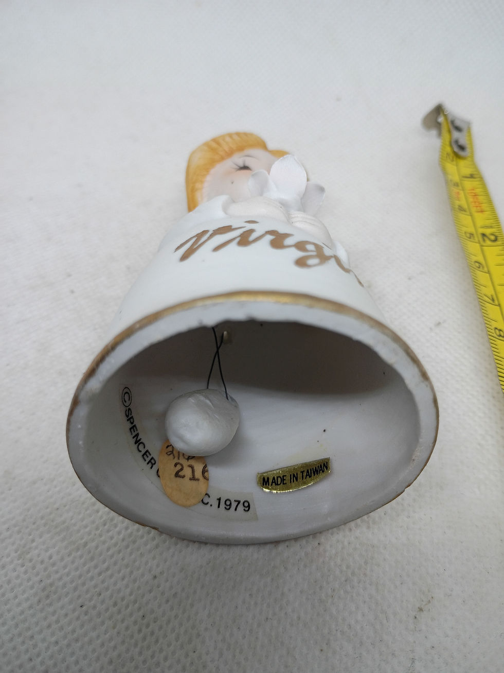 Thumbnail: 4" tall- porcelain bell - Virginia Souvenir bell- Spencer Gifts 1979 -Taiwan