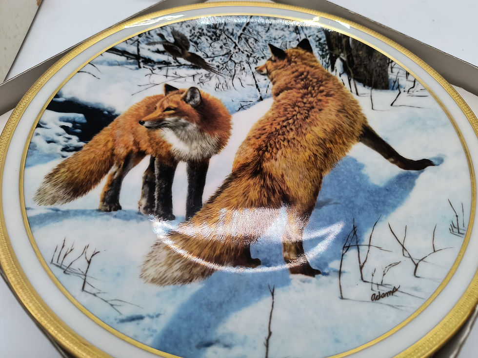 Thumbnail: 1st Issue - Red Foxes- The American Wildlife Plate Collection