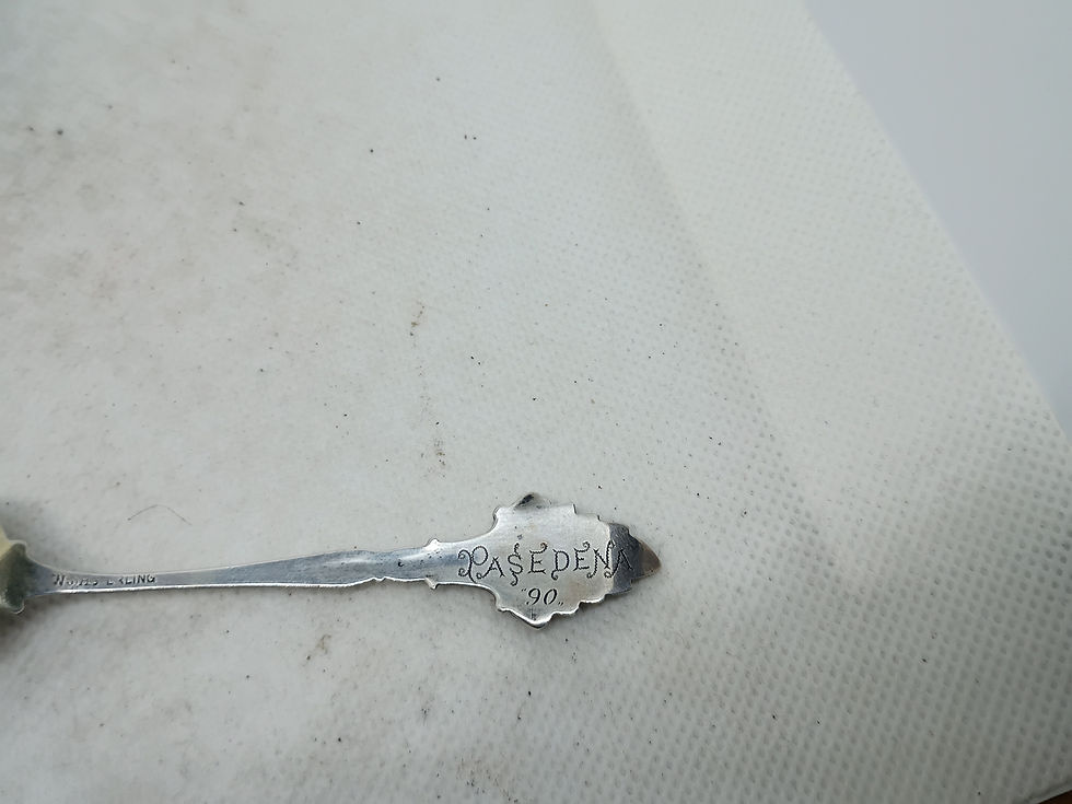 Thumbnail: 6" Vintage Sterling silver spoon - souvenir spoon- Pasadena 70 Noh's Sterling