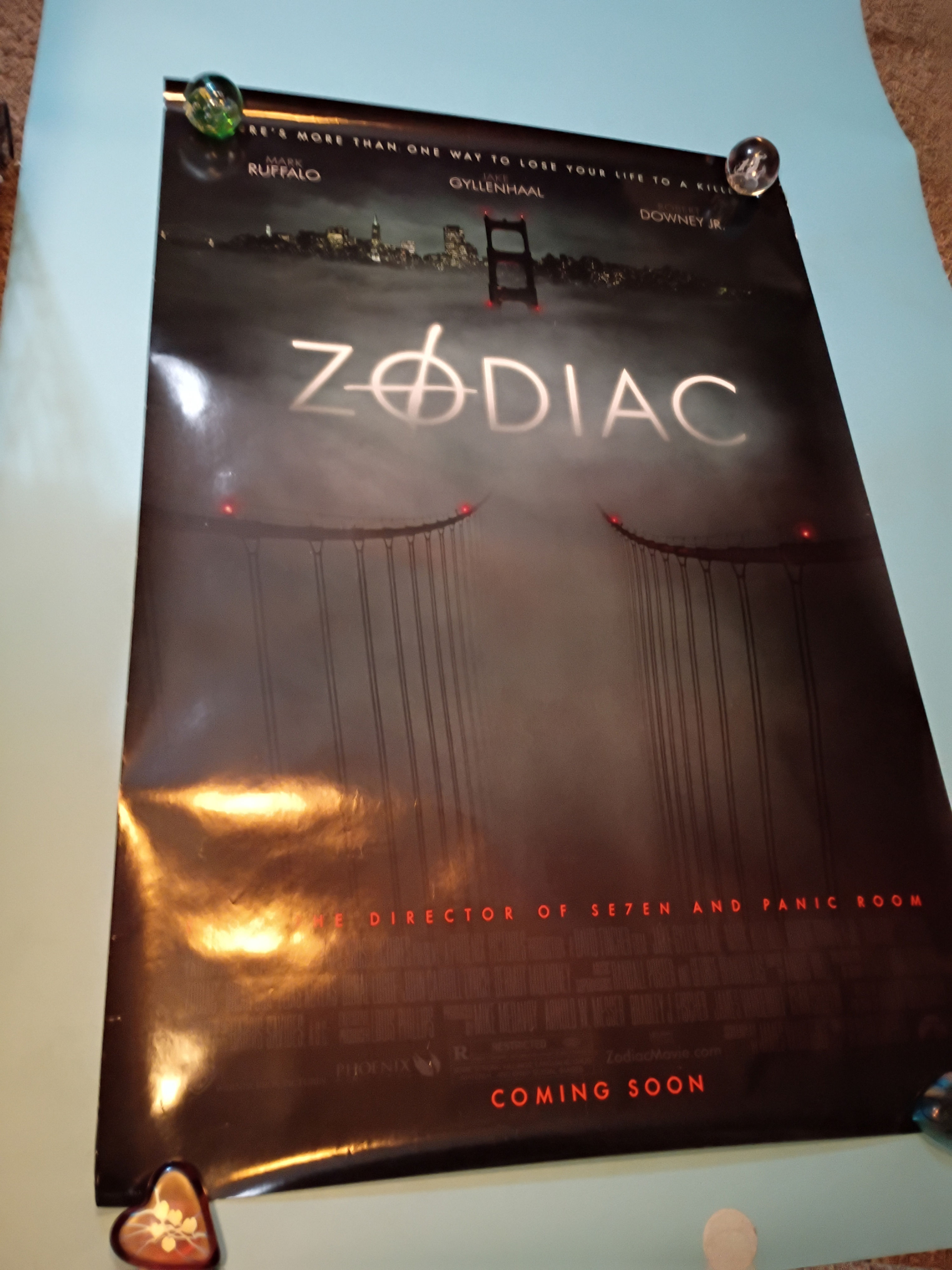 Approx 27" x 39" Movie poster "Zodiac" Warner Bros. Paramount