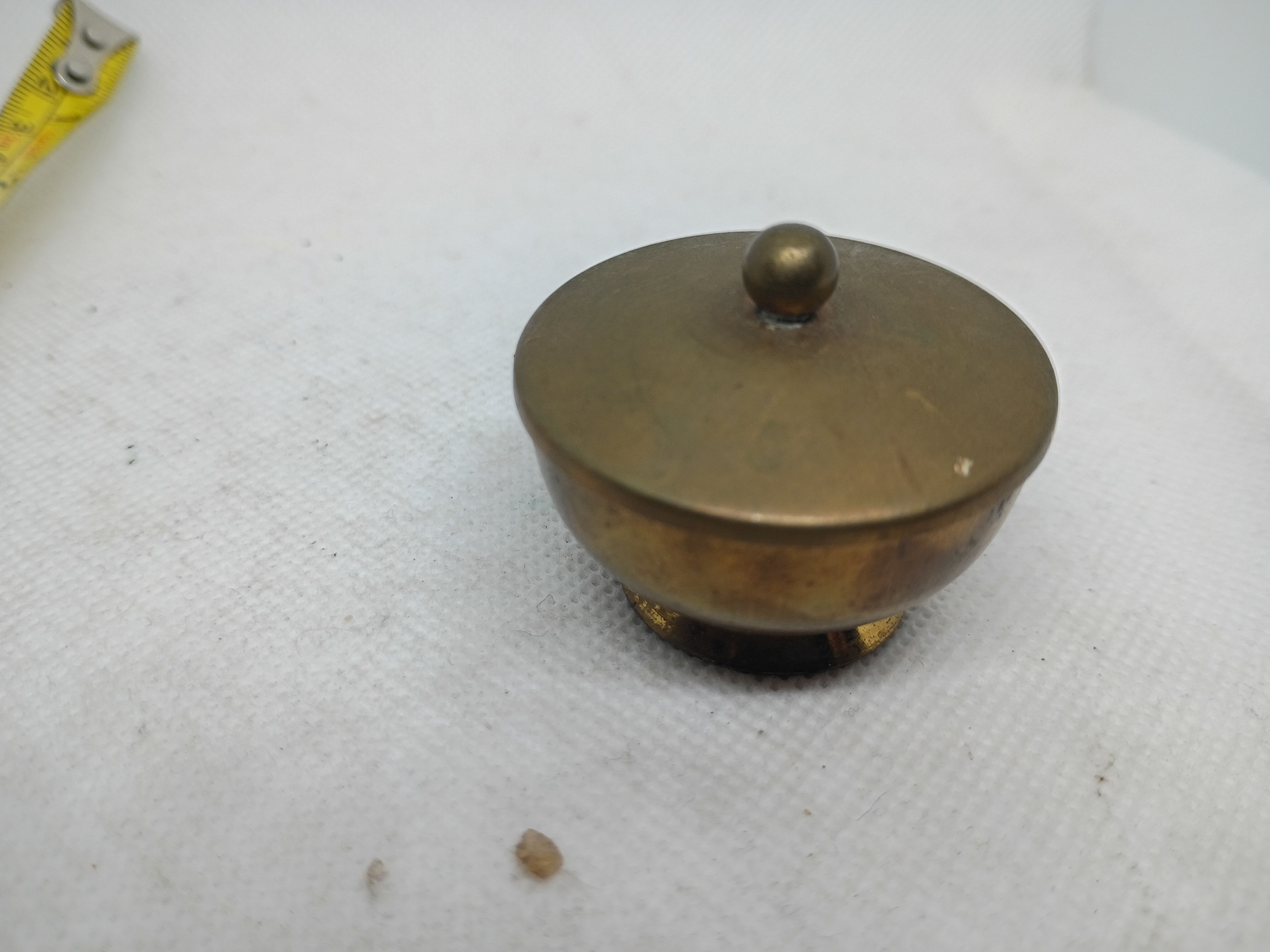 1.5" tall vintage copper pot with lid