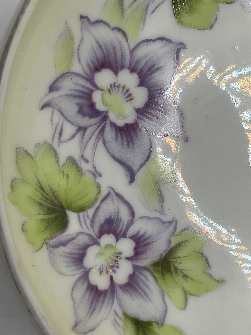 Thumbnail: 5" Vintage  bowl- Handpainted flower design  - Bavaria Germany