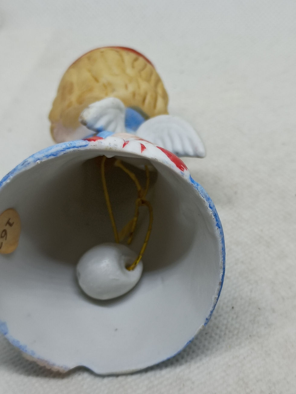 Thumbnail: 4" tall- porcelain bell - LIttle Blue Angel bell