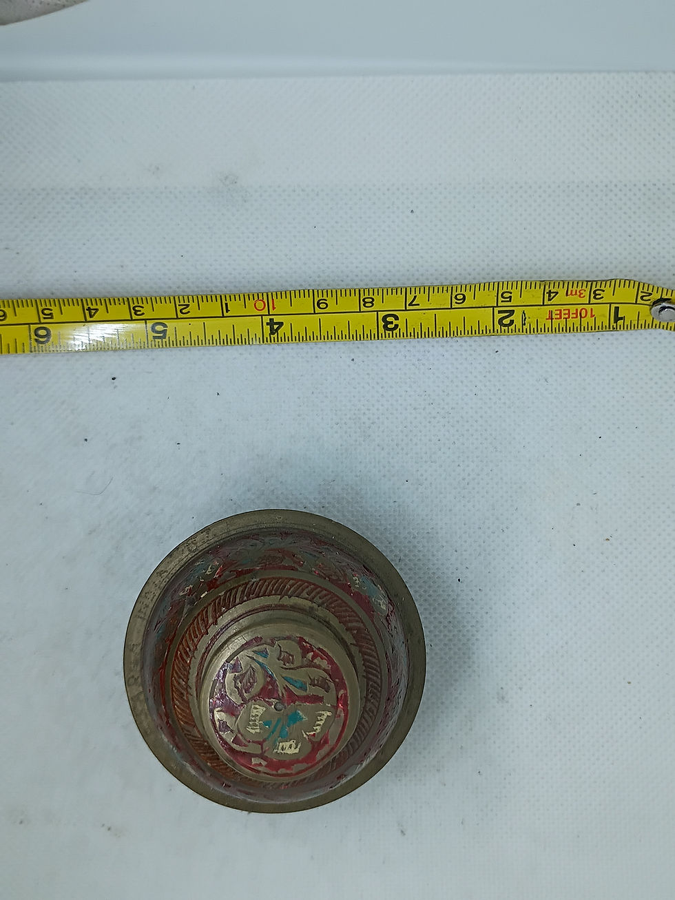 Thumbnail: 2.5" tall vintage round brass claw bell- Made in India