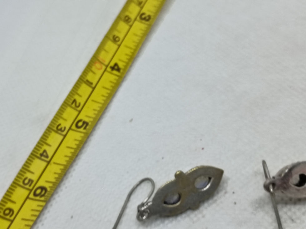 Thumbnail: Approx. .75"artisan-crafted sterling silver dangle earrings w/rainbow moonstones