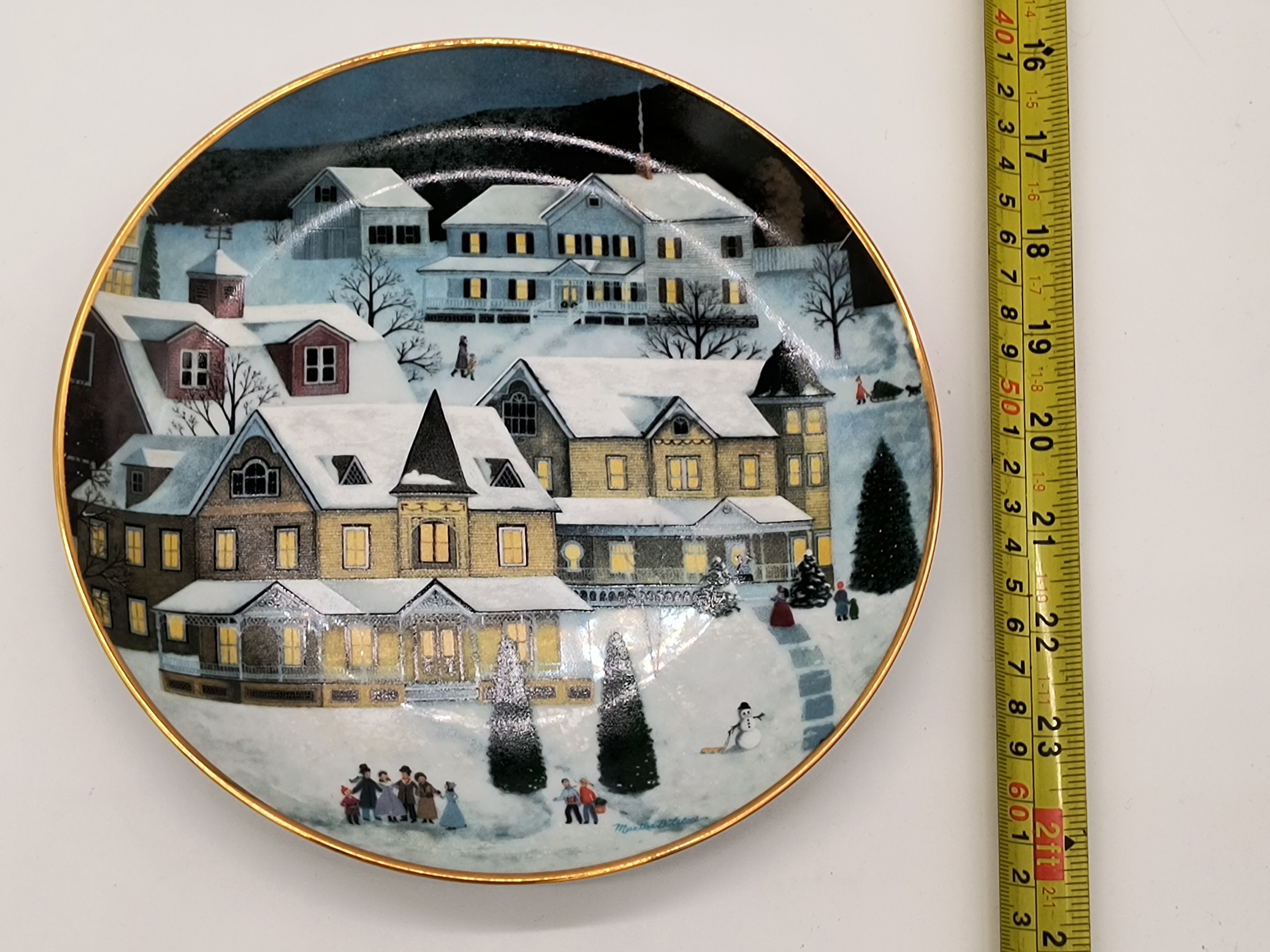 8" Plate -"Christmas on Main Street" by Martha B Leone-Christmas Celebrations