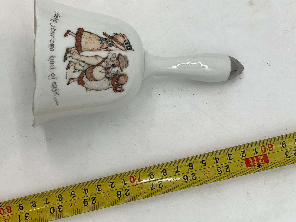 Thumbnail: 6"  tall- Holly Hobby Porcelain bell "Make Your Own Kind of Music"