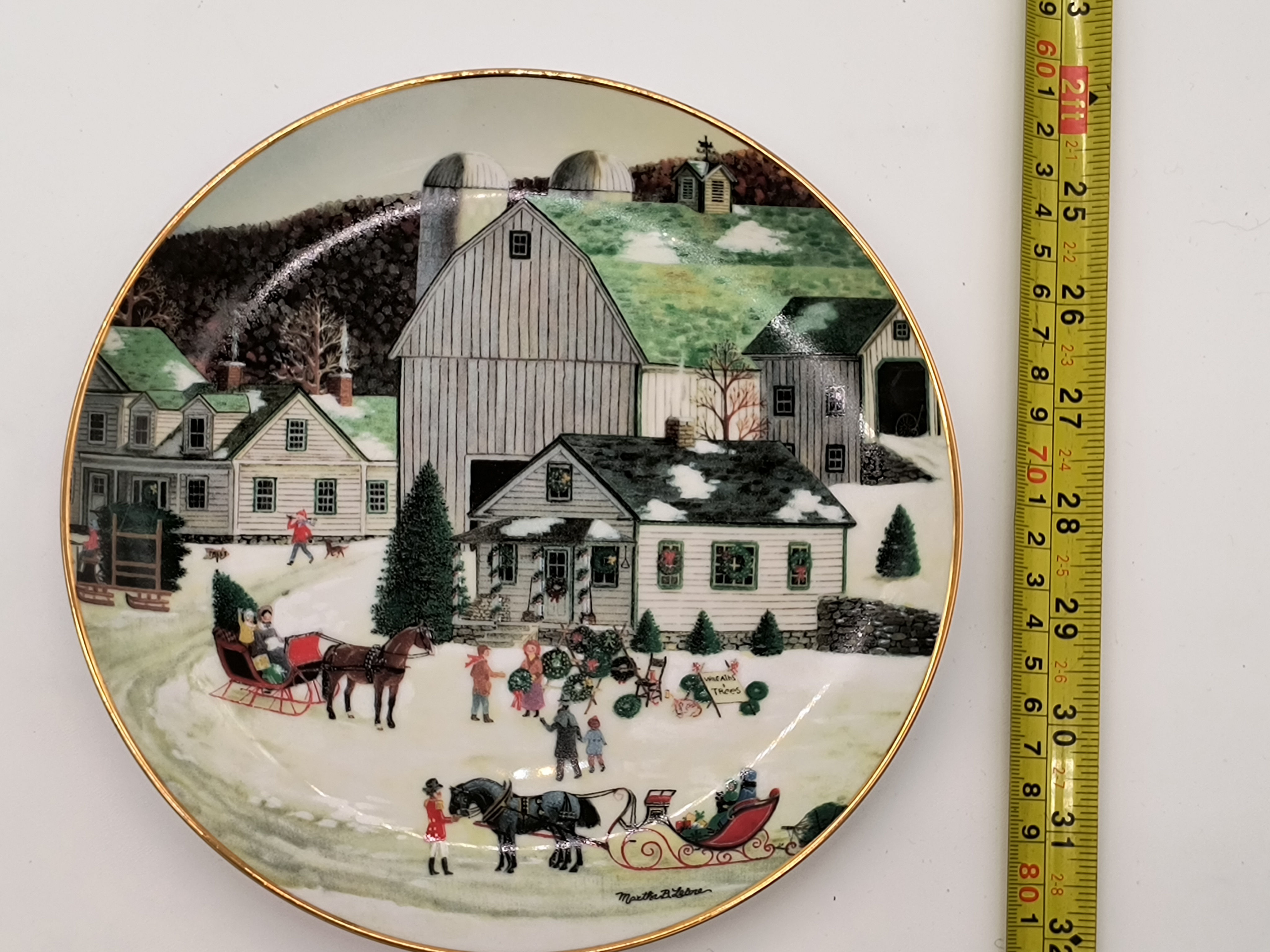 8" Plate -"Wreath Maker" by Martha B Leone-Christmas Celebrations of Yesteryear