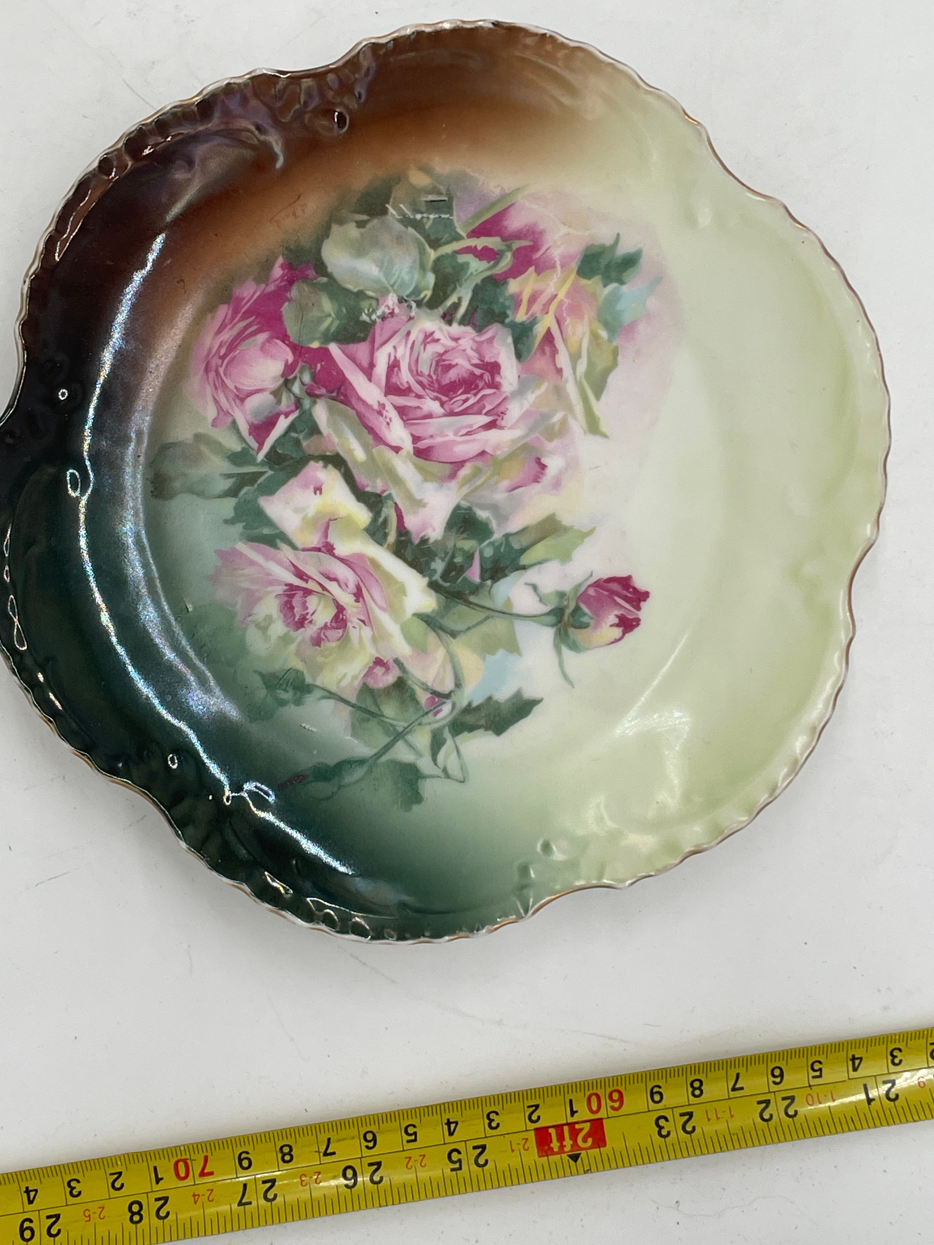 8" Vintage Porcelain plate- flowered design- Z.S. & Co - Bavaria Germany