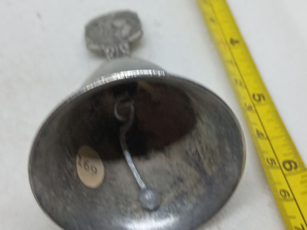 Thumbnail: 4" tall vintage metal Amana Iowa souvenir bell