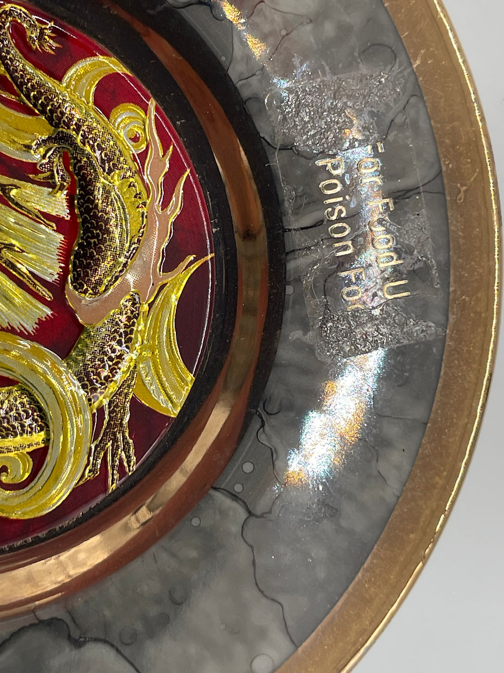 Thumbnail: 4" Plate "Dragon" Art of Chokin Collection - 24kt Gold Edged