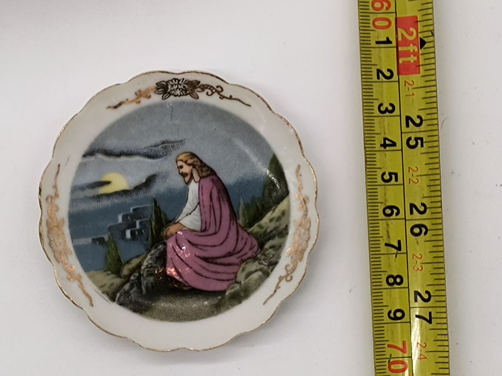 Thumbnail: 3.5" Vintage Porcelain plate-  Jesus - no marks