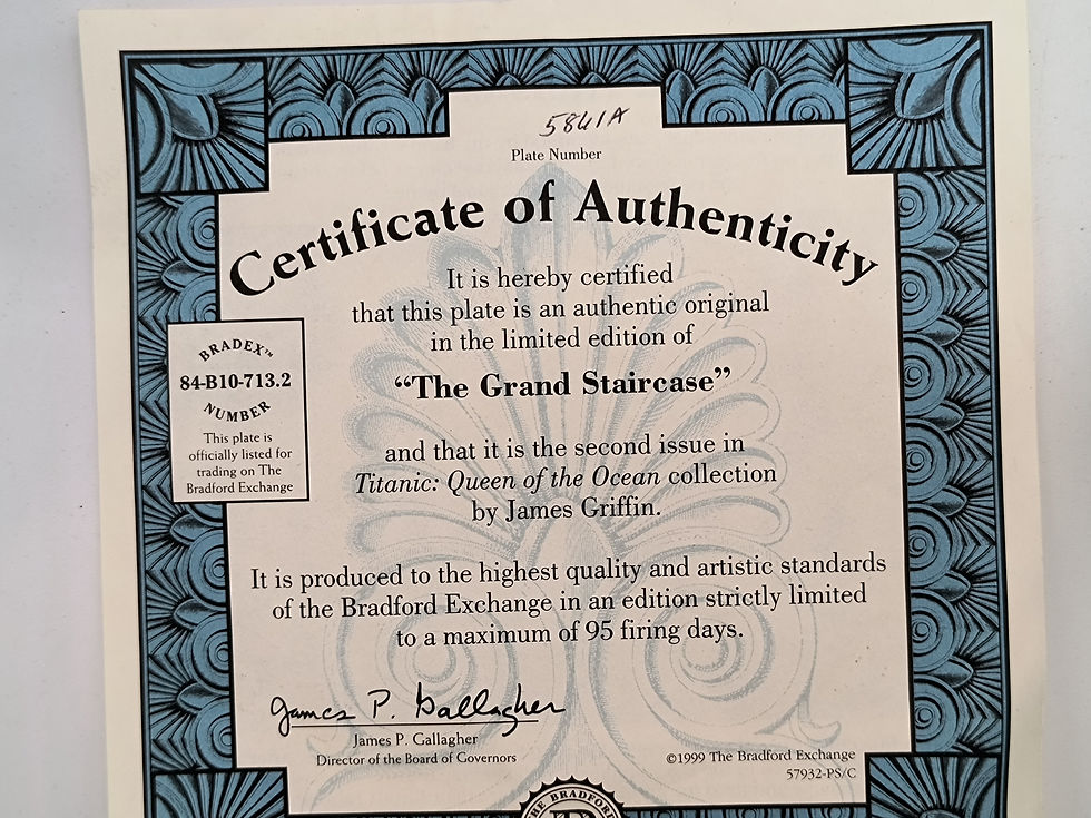 Thumbnail: 8" plate - "The Grand Staircase" 2nd in the Titanic:  Queen of the Ocean series