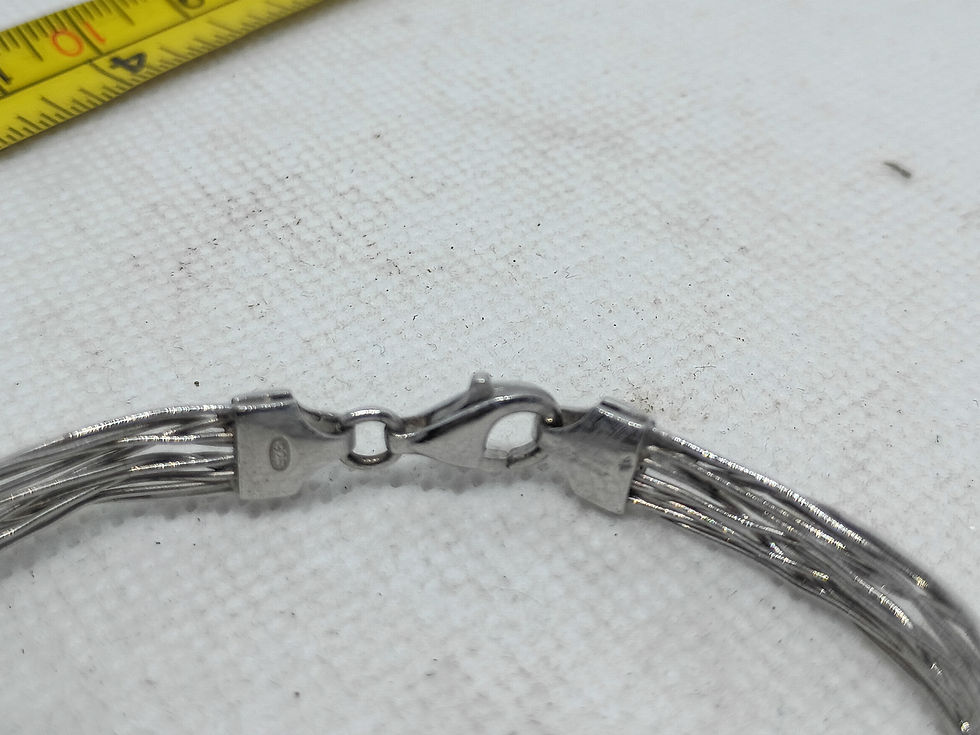 Thumbnail: Approx.2.5" 925 sterling silver Italian braided bracelet features a woven design