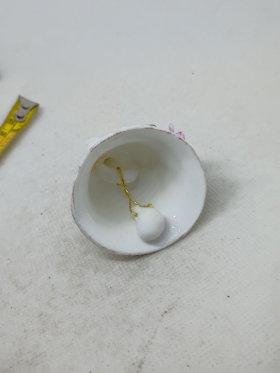 Thumbnail: Approx. 3.25" tall- porcelain bell -Capodimonti type flower bell