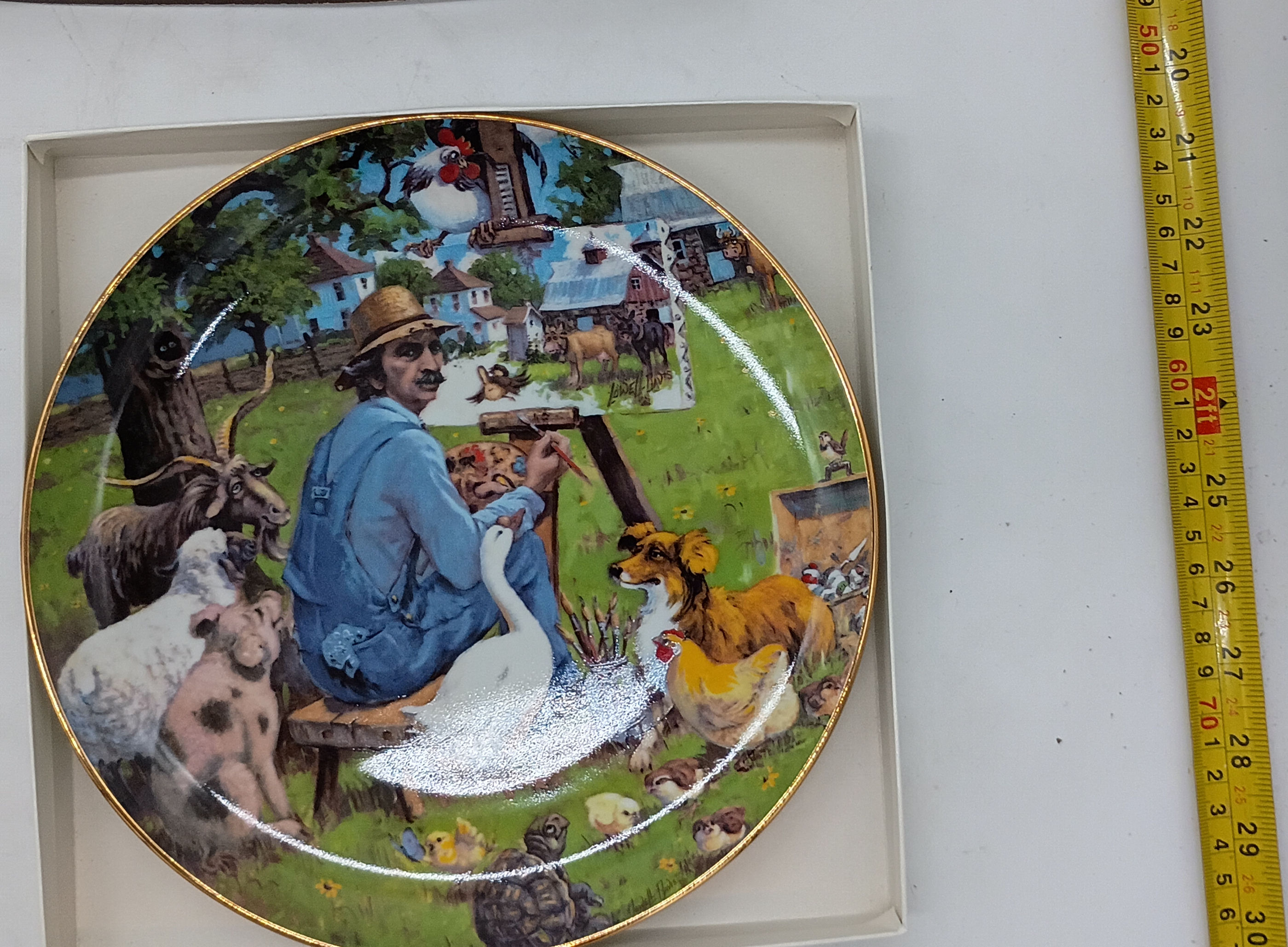 9" Plate - "The Critics" by artist Lowell Davis, produced by Schmid in 1983