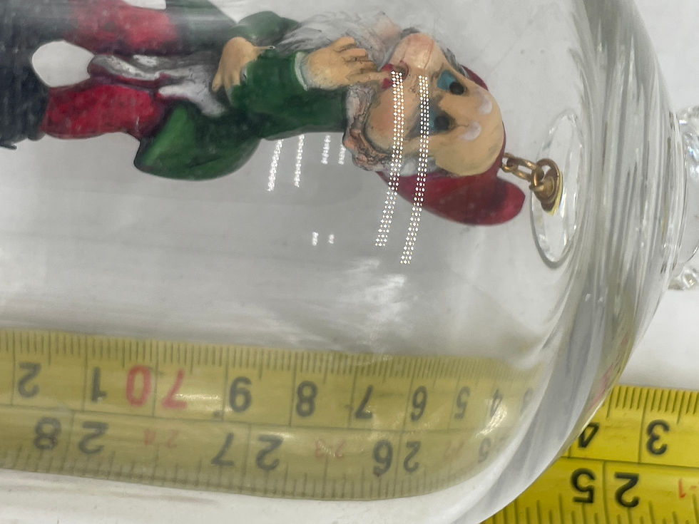 Thumbnail: 7"  tall- Glass  bell with dwarf ringer 