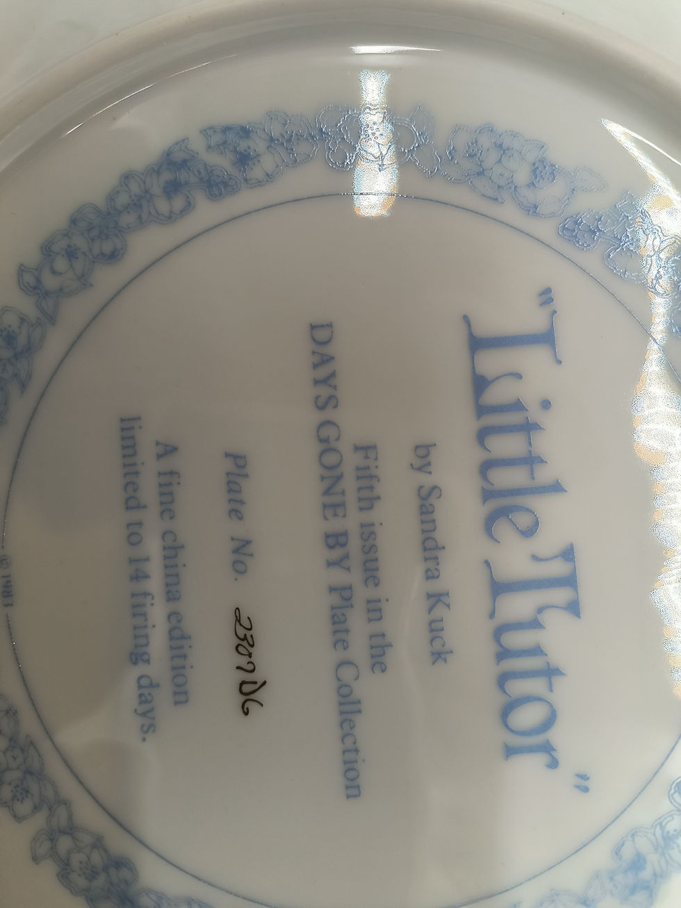 Thumbnail: 10" Plate -"Little Tutor" 5th issue in the  Days Gone By plate collection -