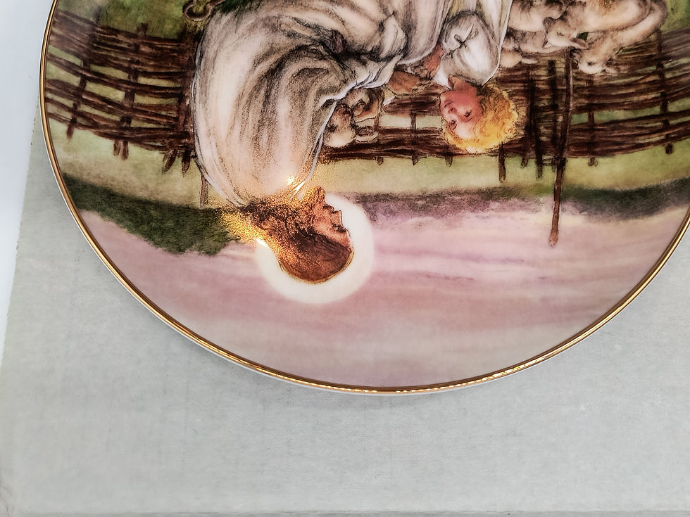 Thumbnail: 8" Plate-  "The Lord's My Shephard" 1st in Beloved Hymns of Childhood series