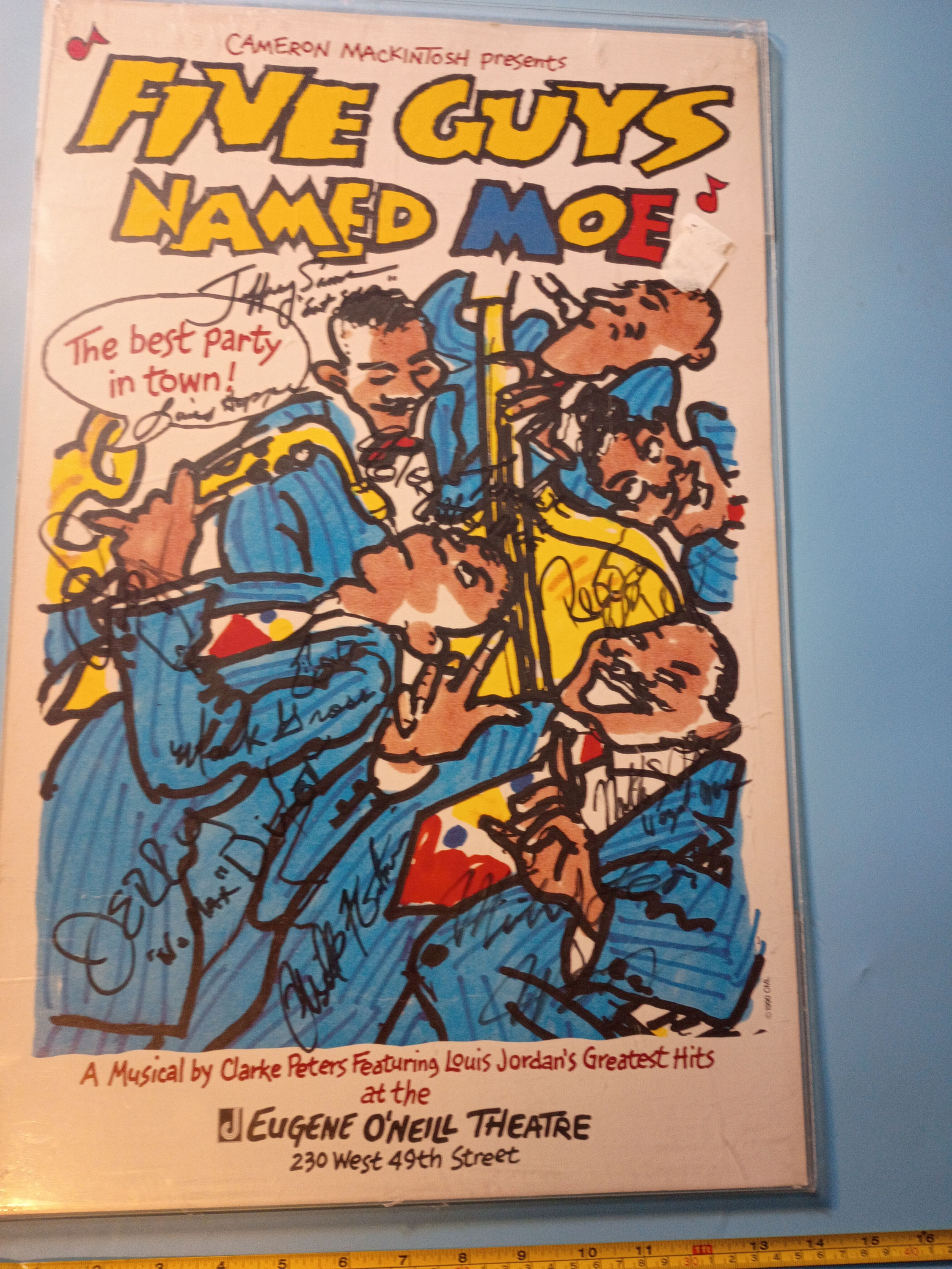 Approx. 14"x 22.5" Musical poster-"Five Guys Named Moe" Eugene O'neill Theatre