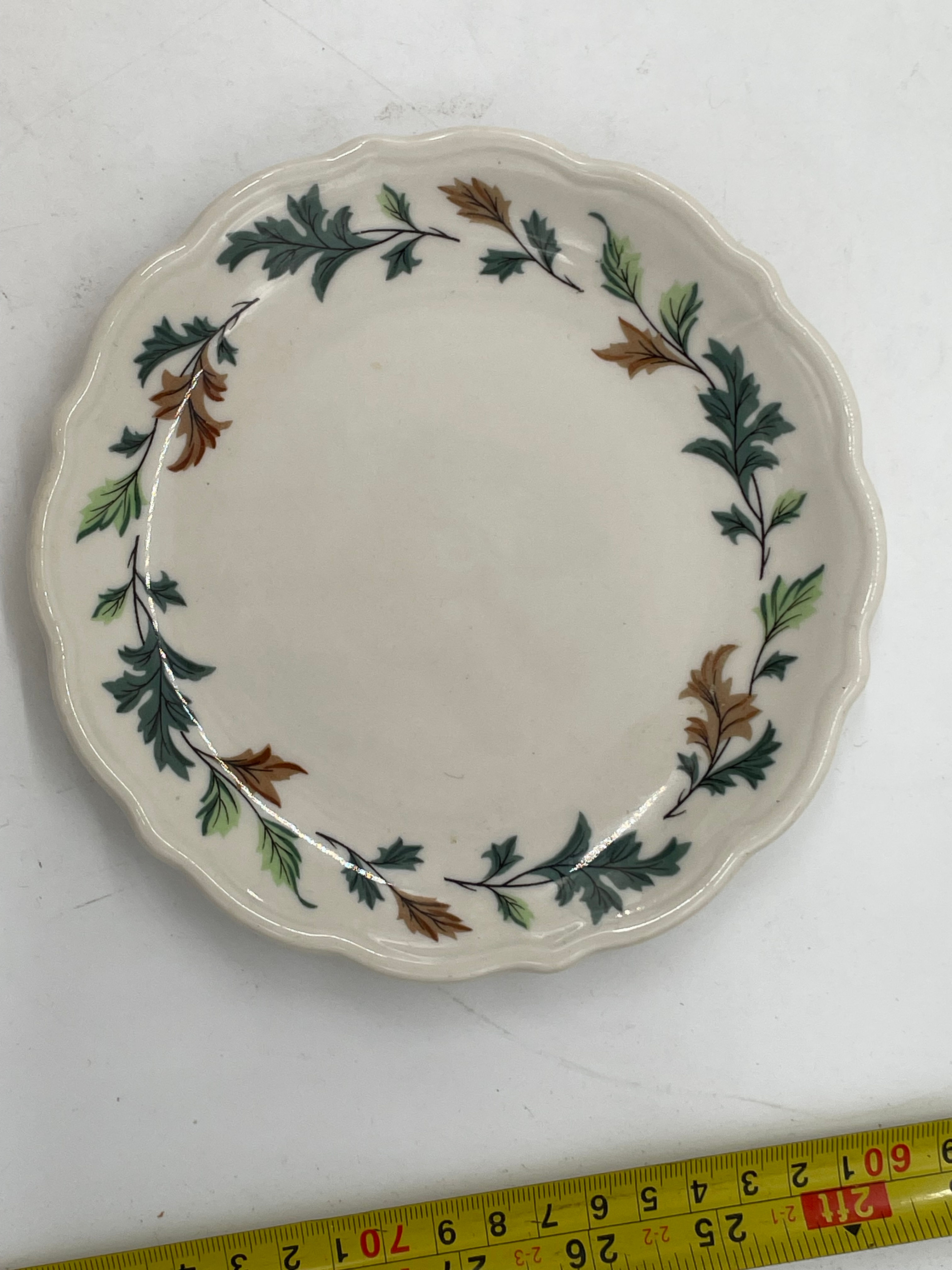 6" plate- vintage Syracuse CHina, 98-D- Leaf decorated around rim
