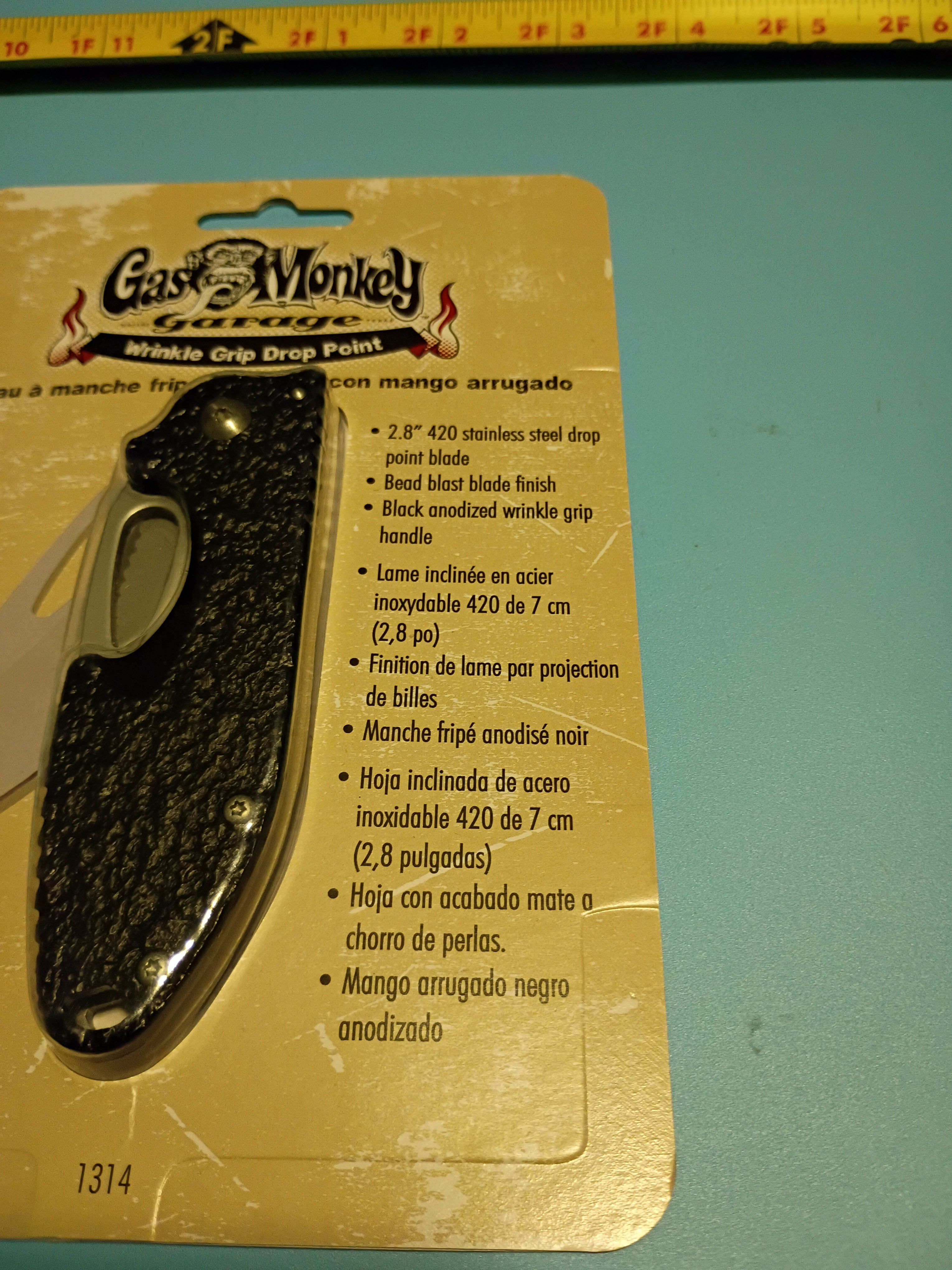 Approx "6 open - Folding knife -420 stainless steel blade -black anodized handle