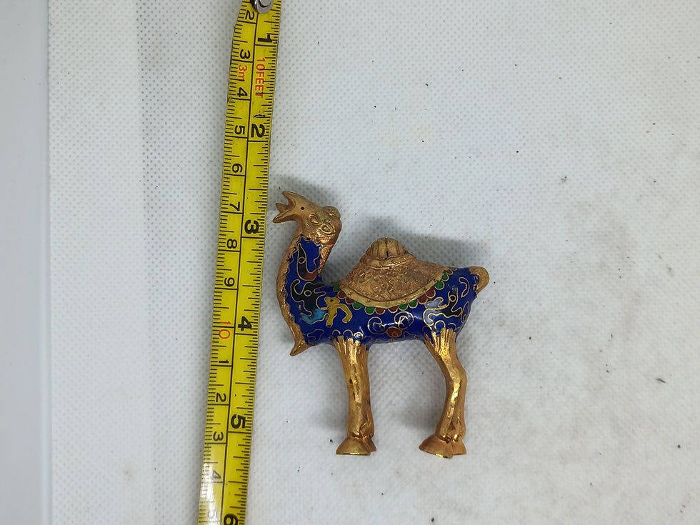 Thumbnail: 2.5" long - art metal cloisonné camel figurine- no markings