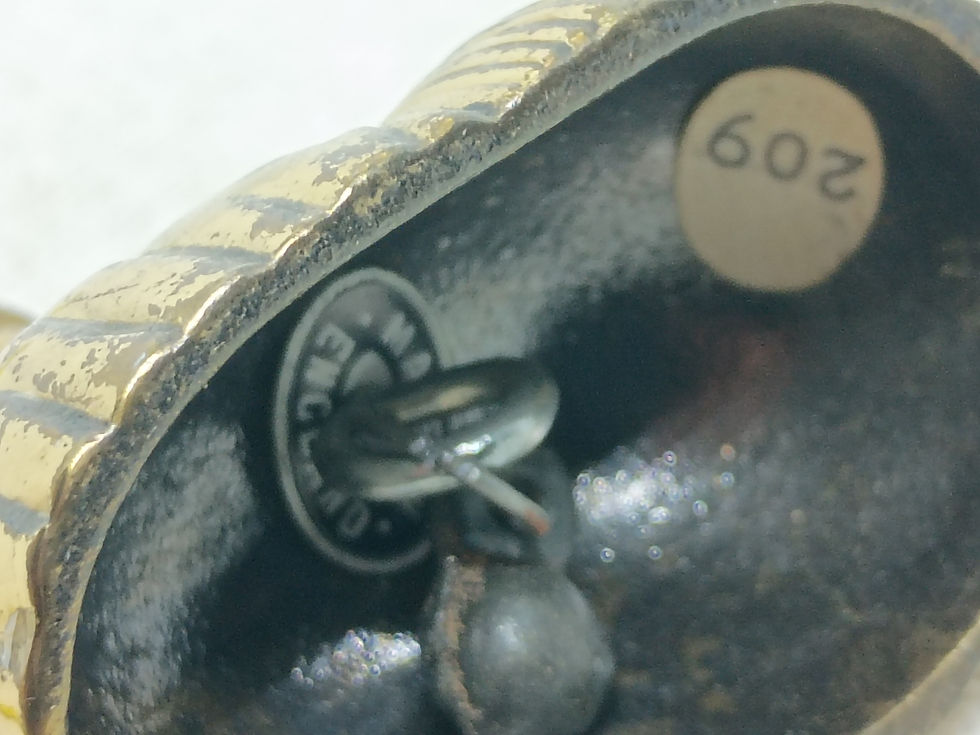 Thumbnail: 2.25" long vintage brass bell - Figures of a couple- Made in England
