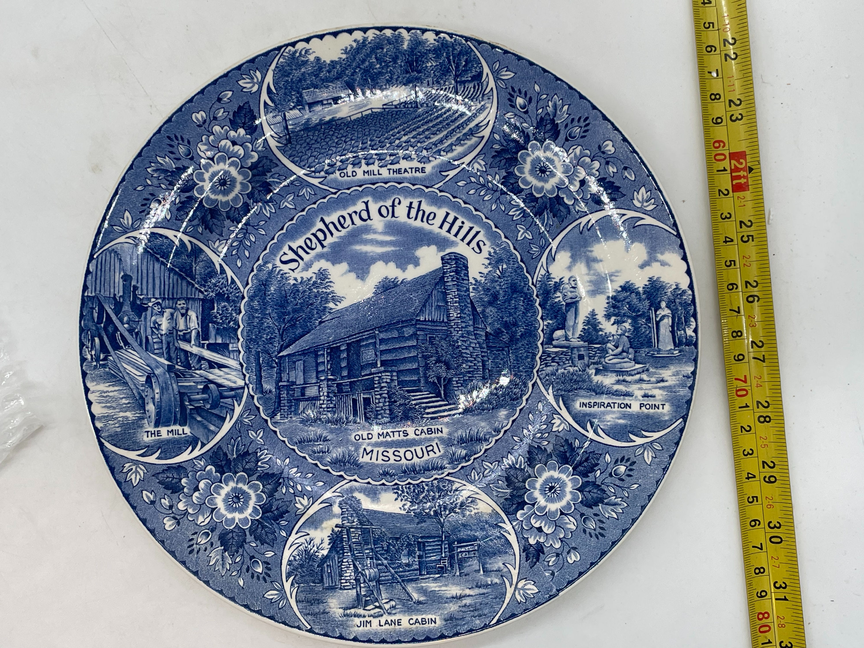 8" Plate - Vintage "Shephard of the Hills Country- Branson -made in England