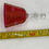 Thumbnail: 5"  tall- Ruby red etched glass bell with clear glass handle