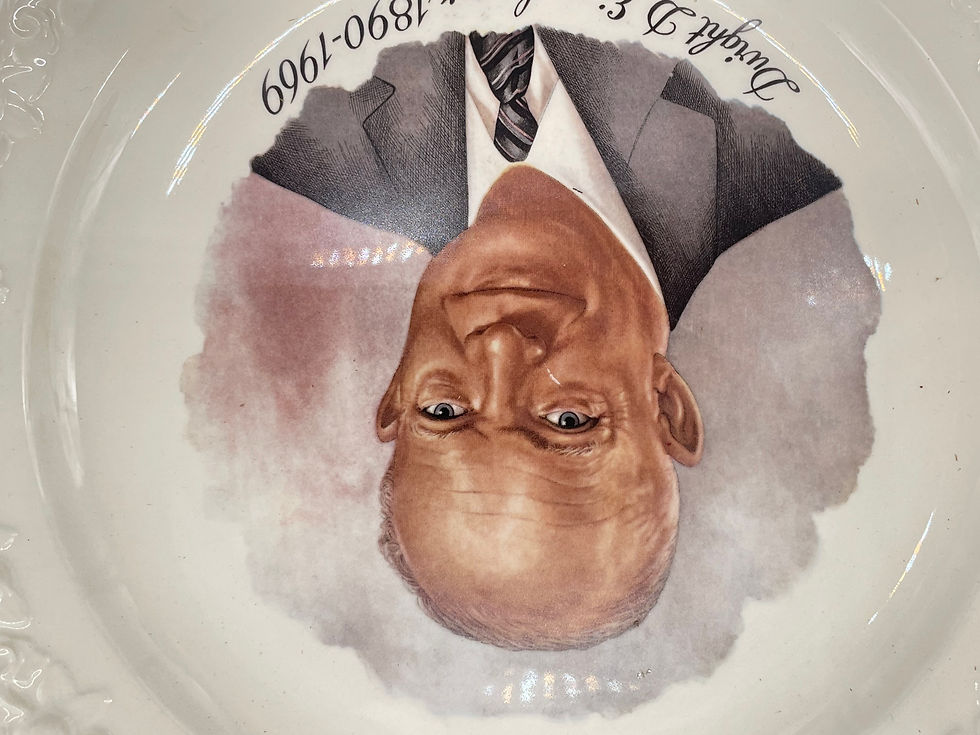 Thumbnail: 10" plate- Porcelain Dwight D Eisenhower president plate - no marks