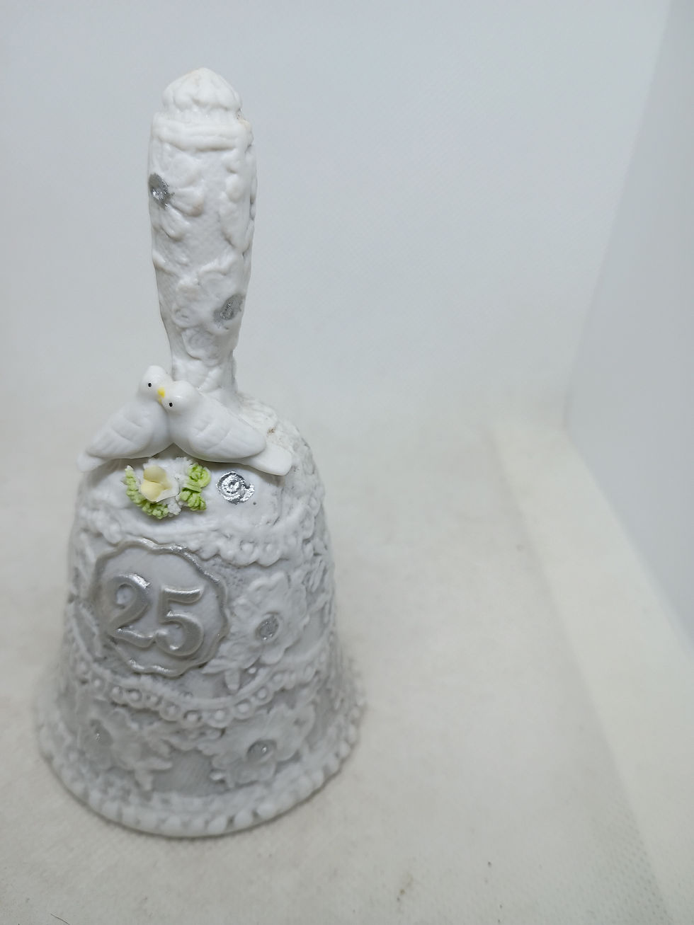 Thumbnail: Approx. 5"tall- porcelain or bell - 25th Anniversary Bell- Enesco -  Taiwan