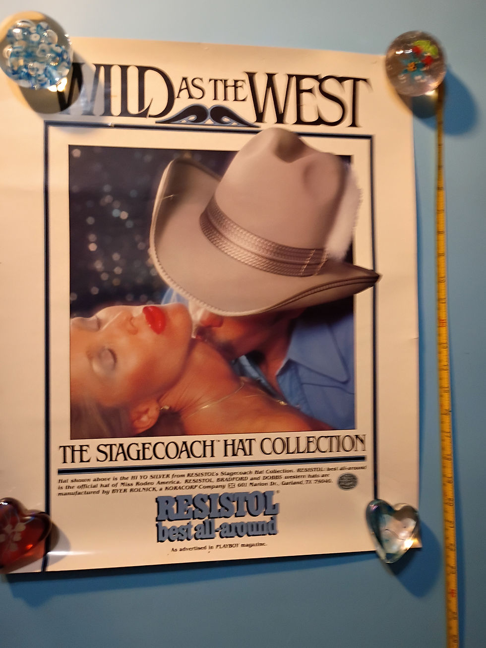 Thumbnail: Approx. 18"x 22" Vintage poster- "Resistol Wild As The West" Best All-Around