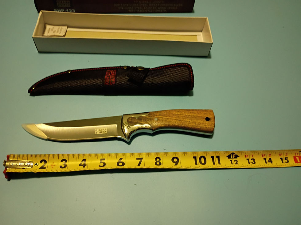 Thumbnail: 11" Bowie -stainless blade-3CR13 stainless steel mirror finish blade-wood handle