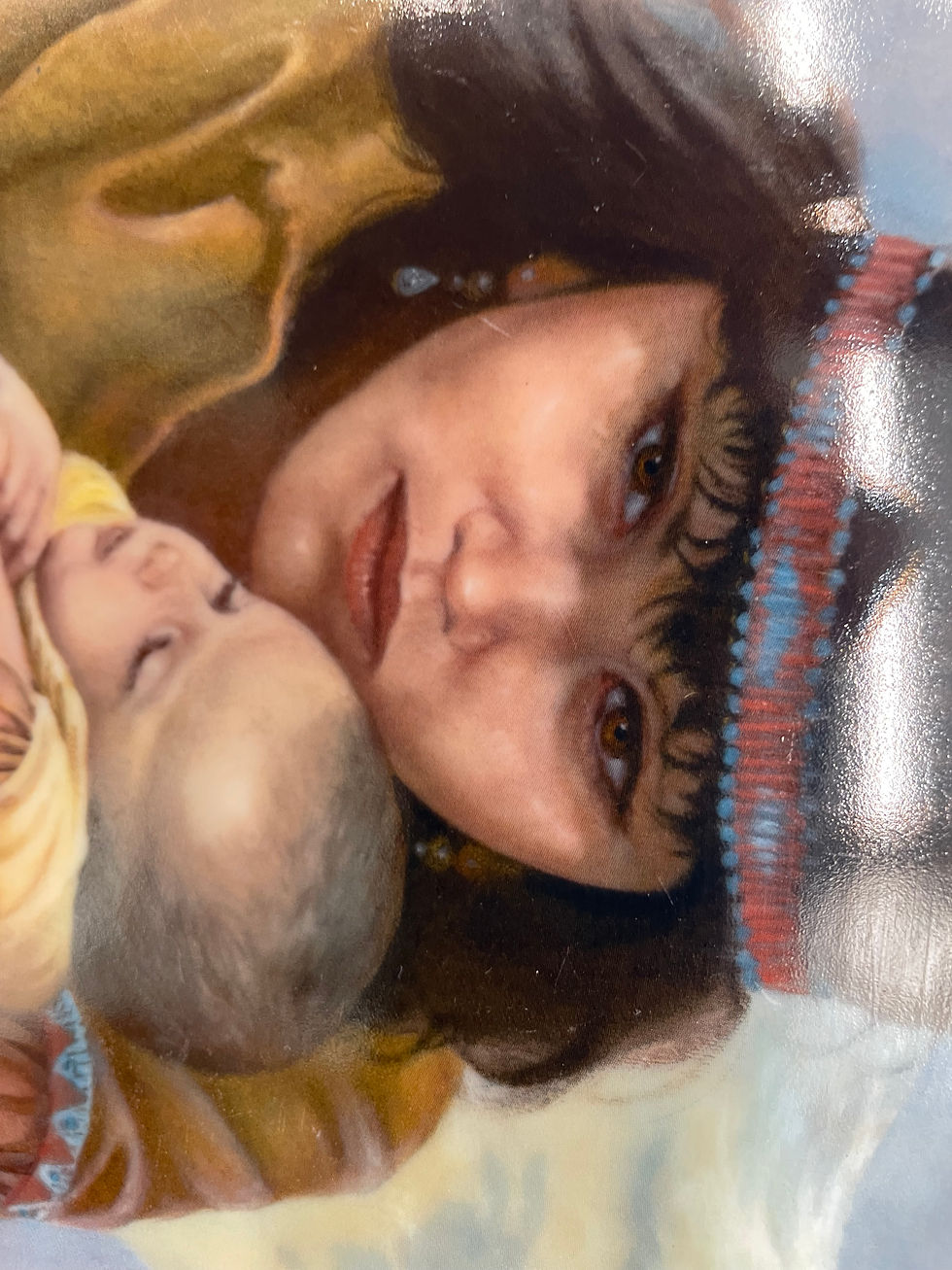 Thumbnail: 9"- Porcelain plate- " Feelings" b y Perillo 1st in the Mother's Love series
