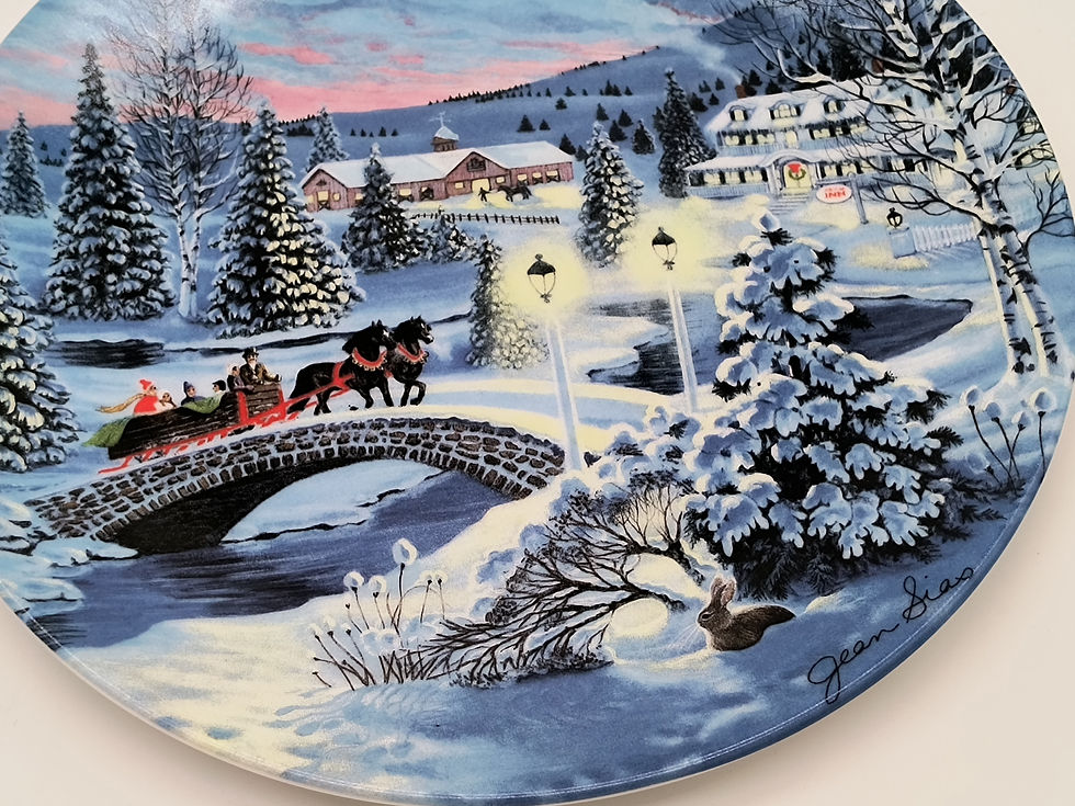 Thumbnail: 8" Plate- "A World Dressed in Snow" by Jean Sias Premier issue in Tis The Season