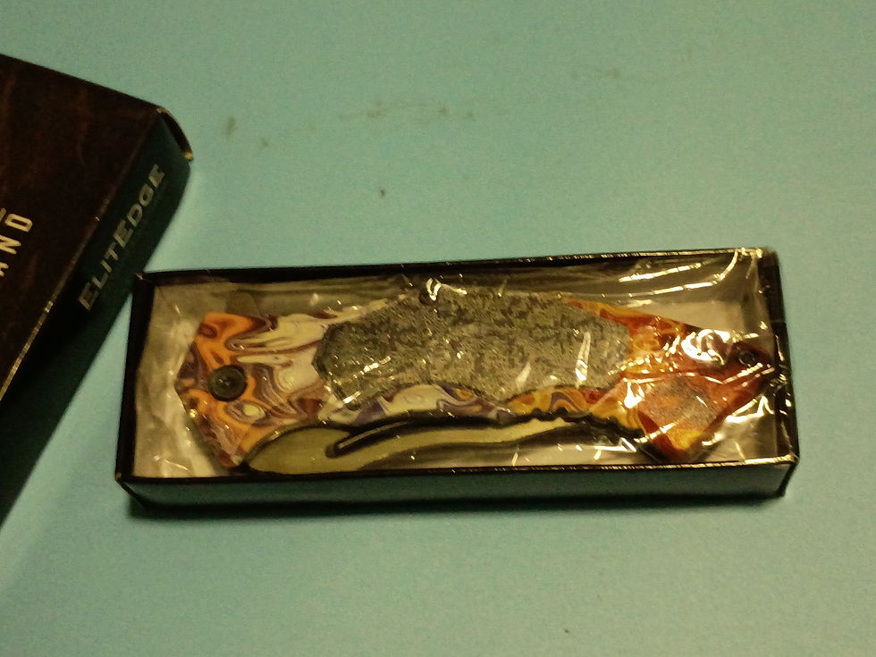 Thumbnail: 8.5" open-Folding knife - 420C stainless steel blade -Decorated composite handle