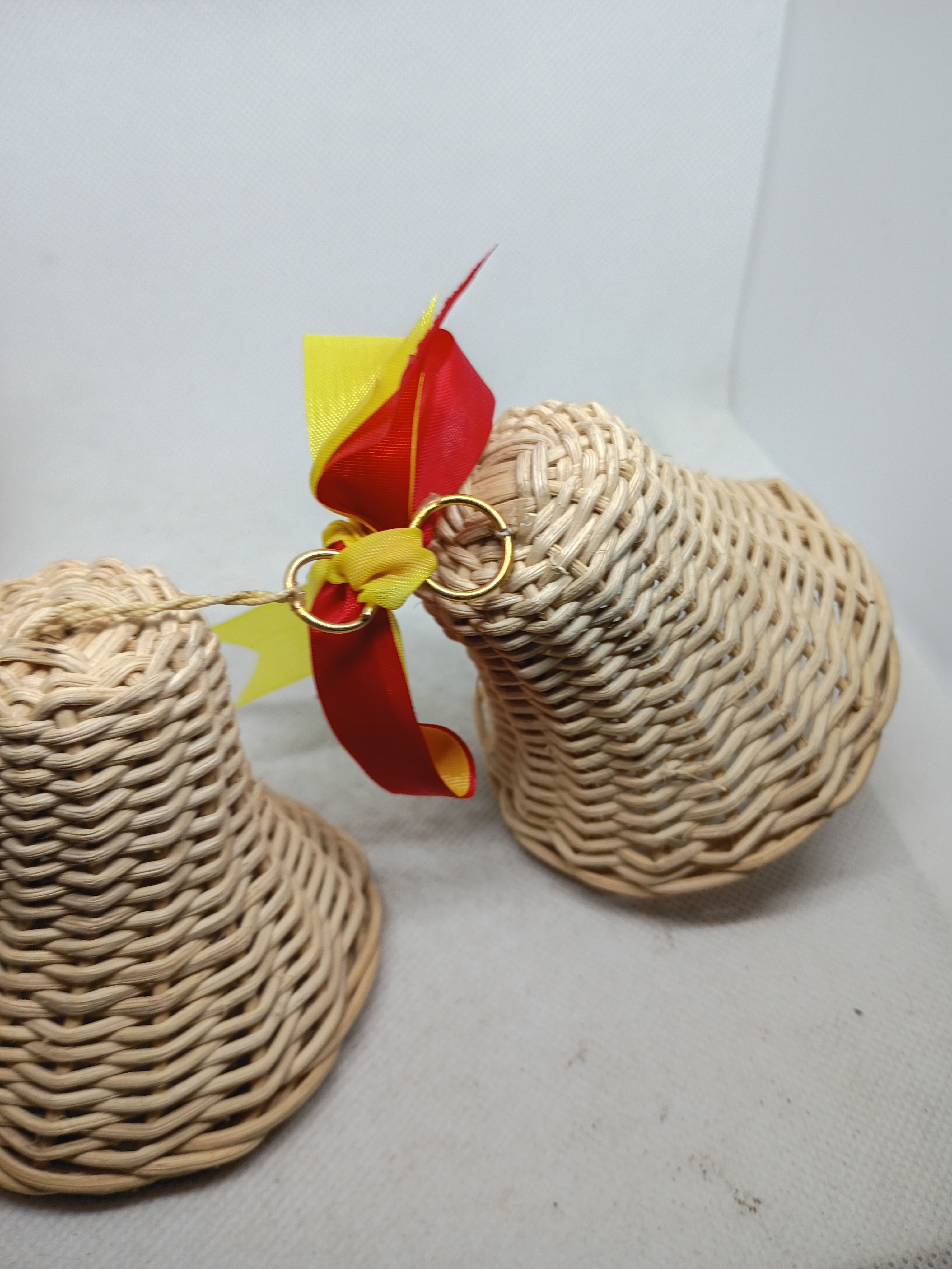Approx. 3.5" tall- Woven shaped bells with metal bells