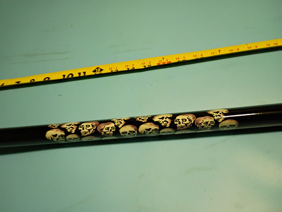Thumbnail: 37" Sword blade steel blade - black cord-wrapped handle - Skull graphics