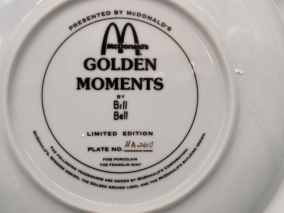 Thumbnail: 8" Porcelain plate -McDonalds Golden Moments by Bill Bell