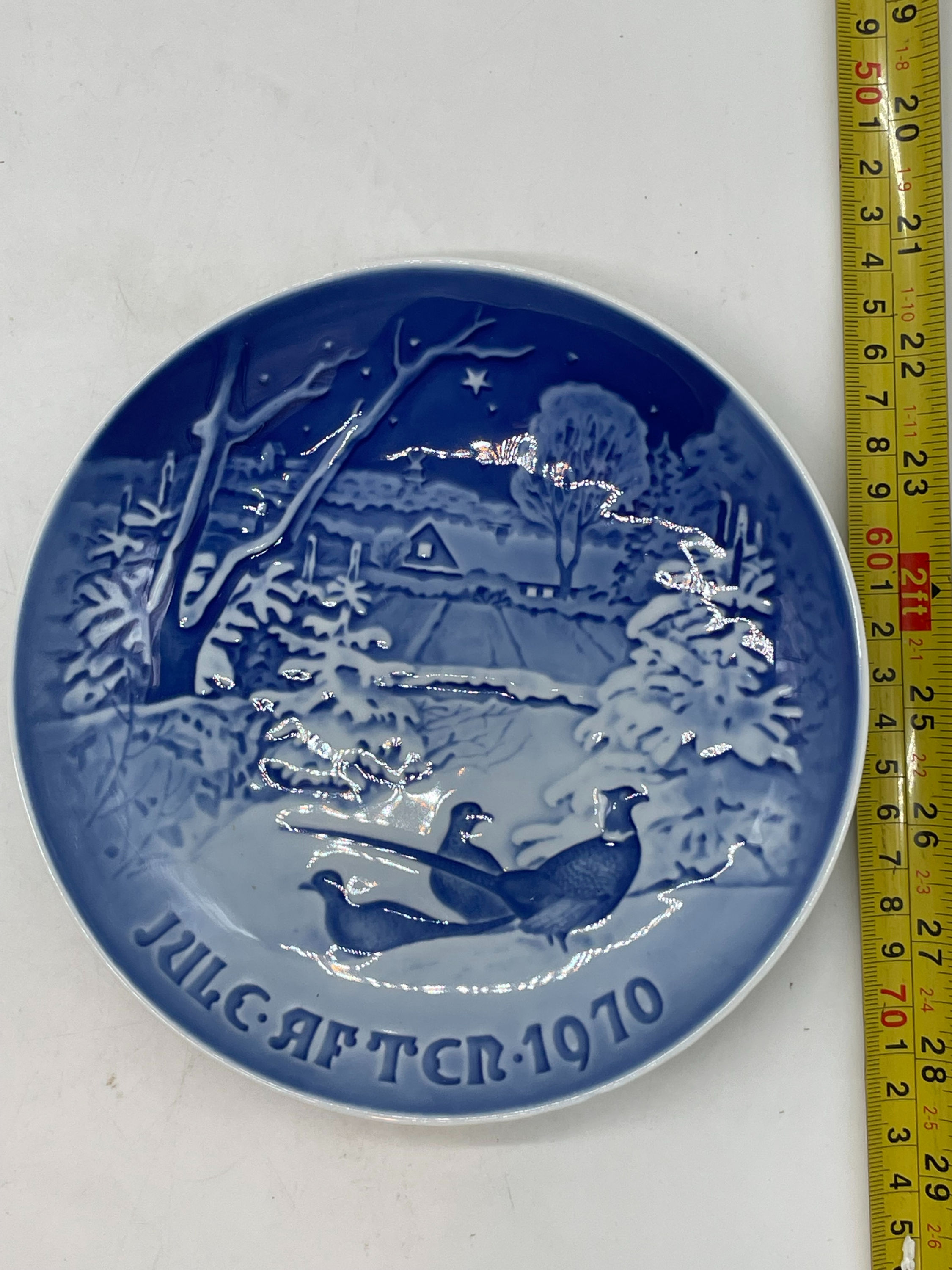 7" Plate - JULE AFTER 1970  - "Pheasants in the Snow at Christmas"  Denmark