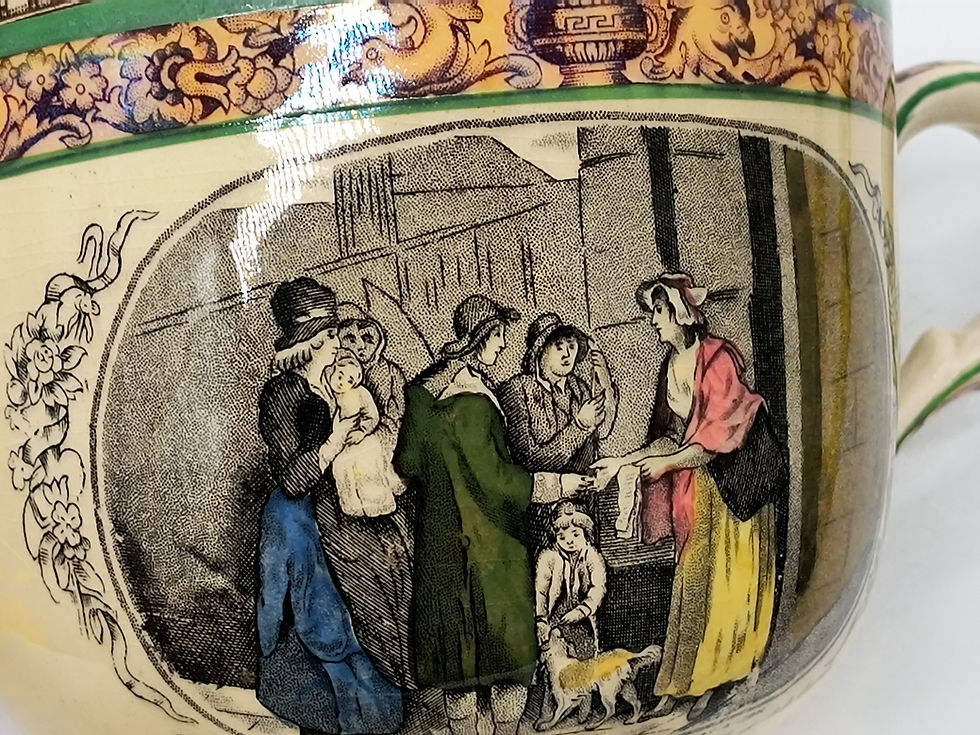 Thumbnail: 5-6" "Cries of London" Vintage English  Mug- Hand painted by B F Wheatley