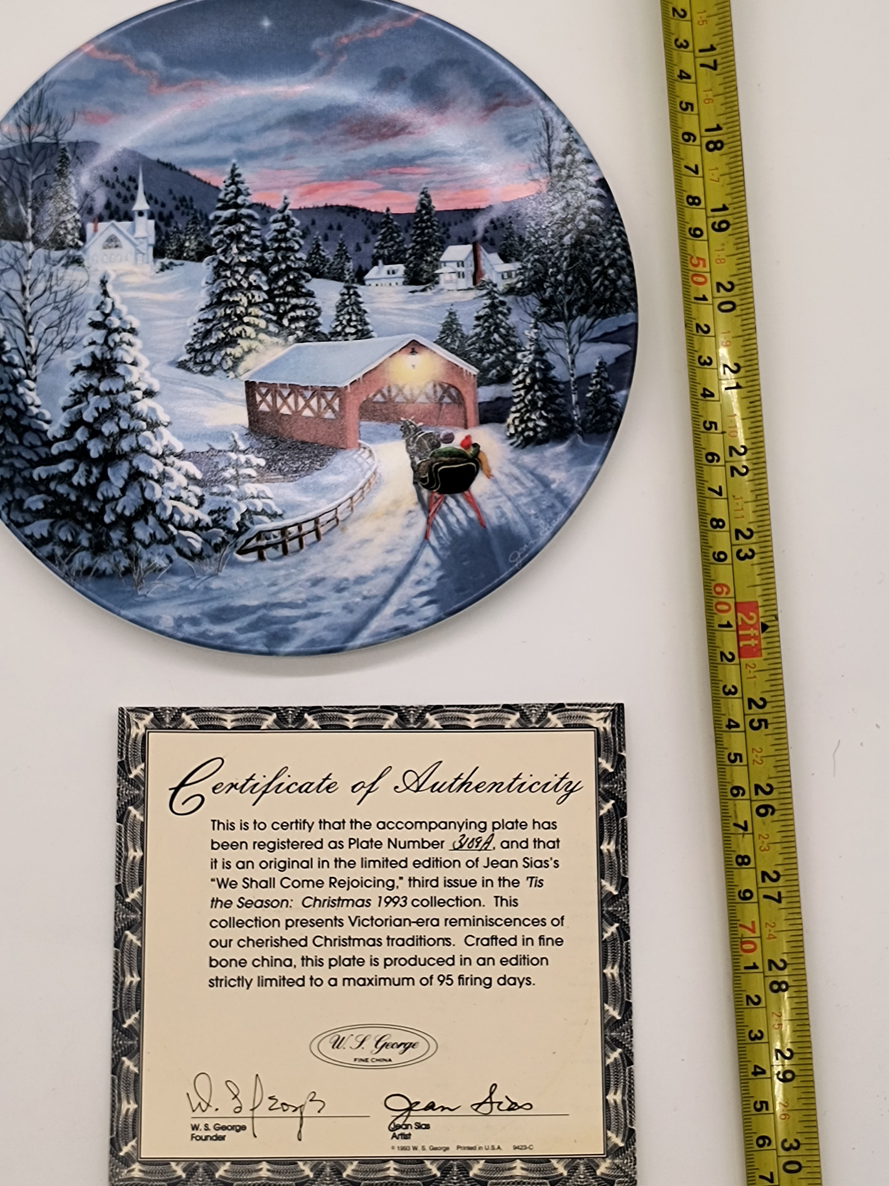 8" Plate- "We Shall Come Rejoicing" by Jean Sias  3rd issue in Tis The Season