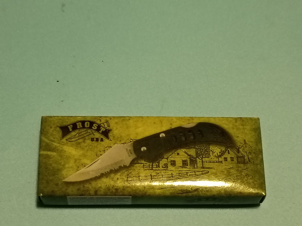 Thumbnail: Approx. 5.5" open-Folding knife -  stainless steel blade - black ABS handle