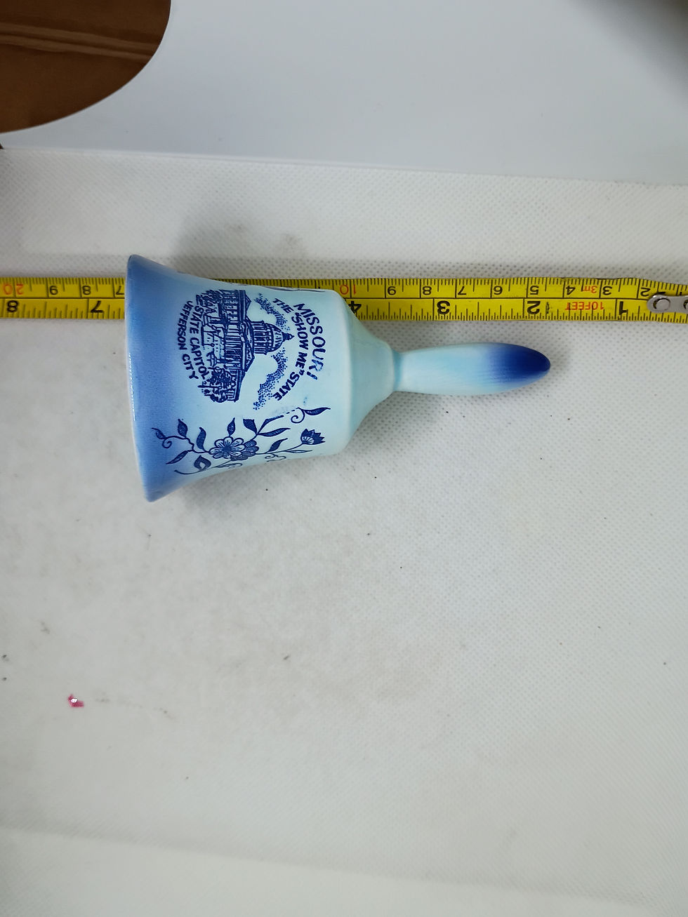 Thumbnail: 5"tall- porcelain bell -MIssouri -Show Me State Bell- made in Japan