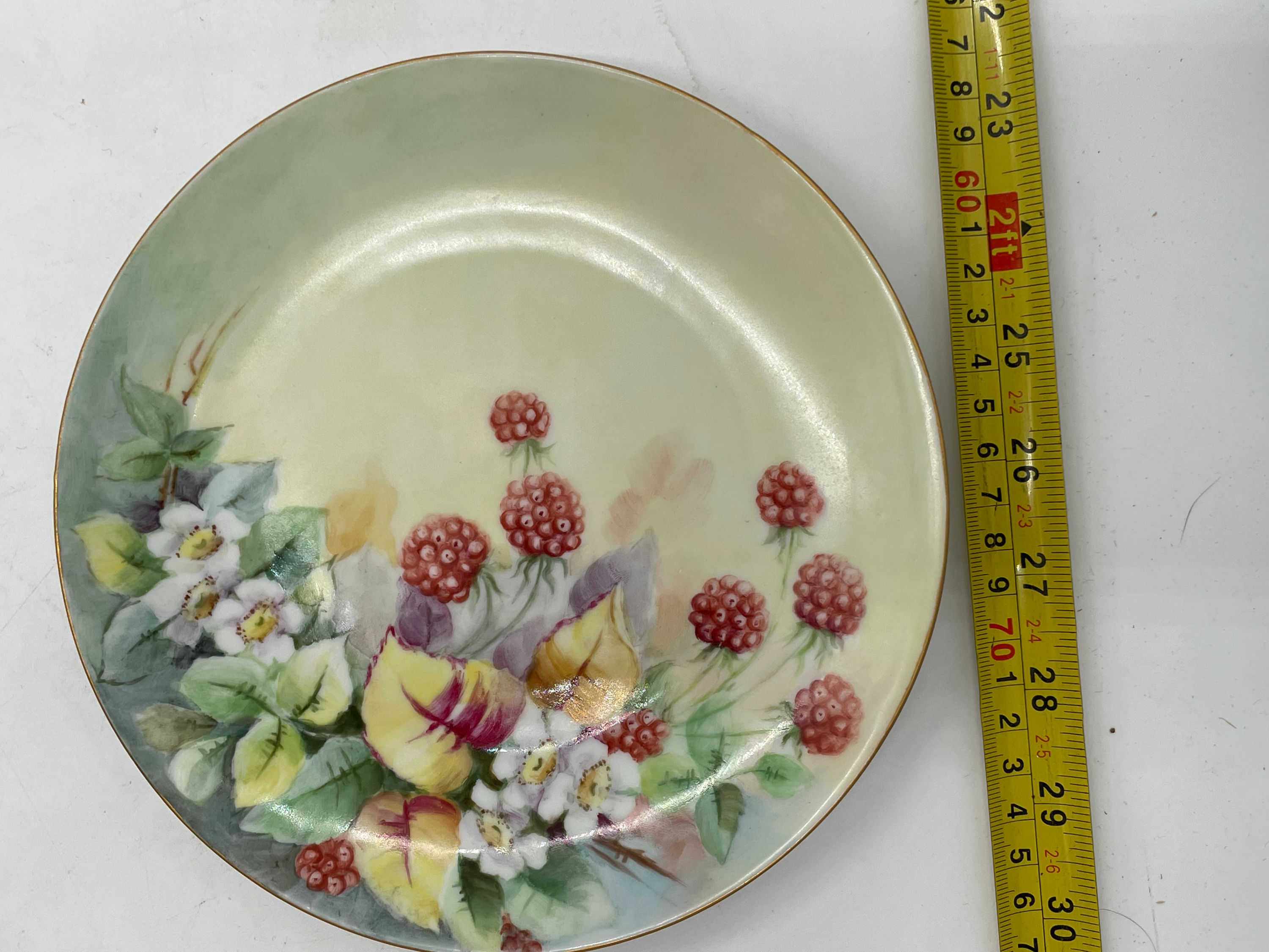 8" plate- vintage Weimar Germany porcelain plate with floral design