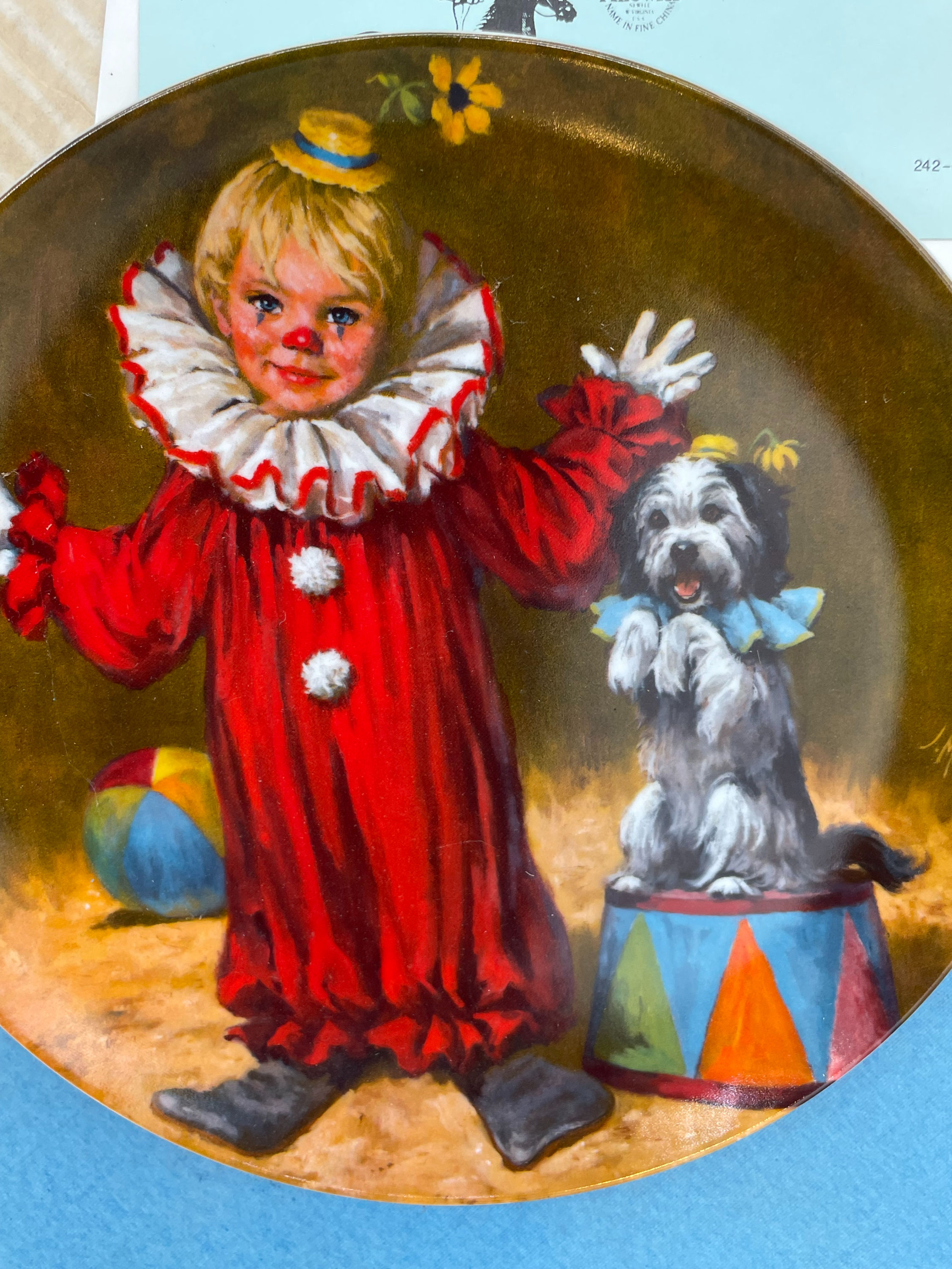 8" Plate - "Tommy the Clown" - 1st in McClelland Children's Circus collection