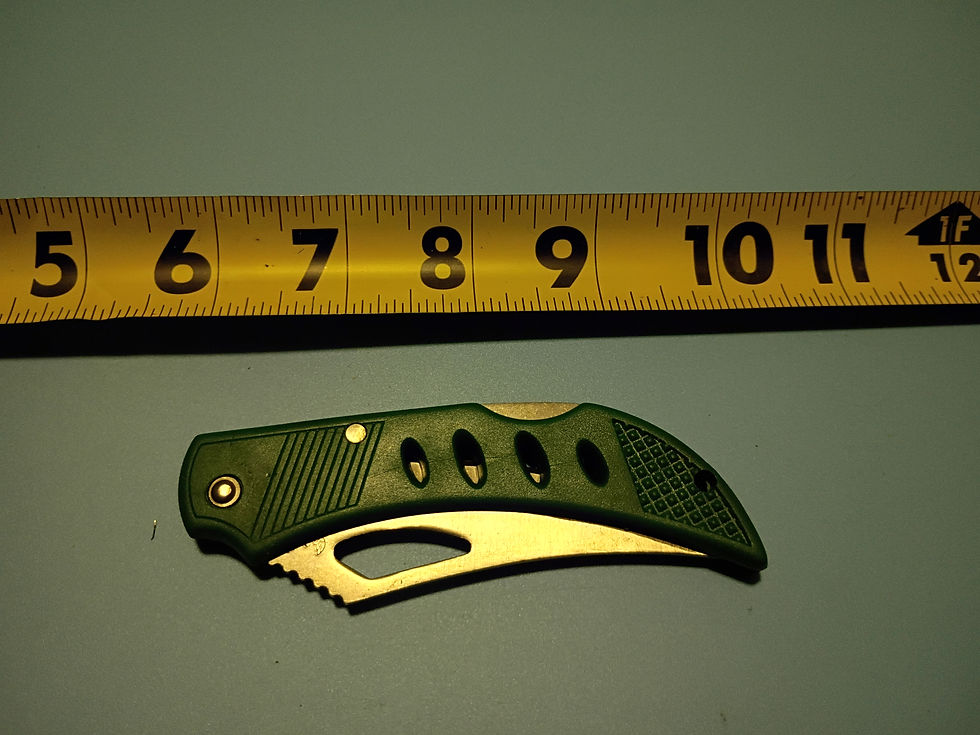 Thumbnail: 7.5" Open -Folding knife- stainless steel blade -lockback- green plastic handle