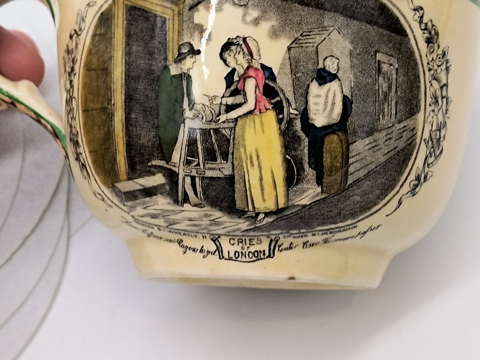 Thumbnail: 5-6" "Cries of London" Vintage English  Mug- Hand painted by B F Wheatley