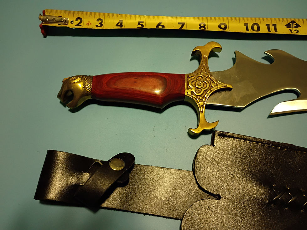 Thumbnail: 20"  Bowie - stainless steel blade-cocobolo wood handle -genuine leather sheath